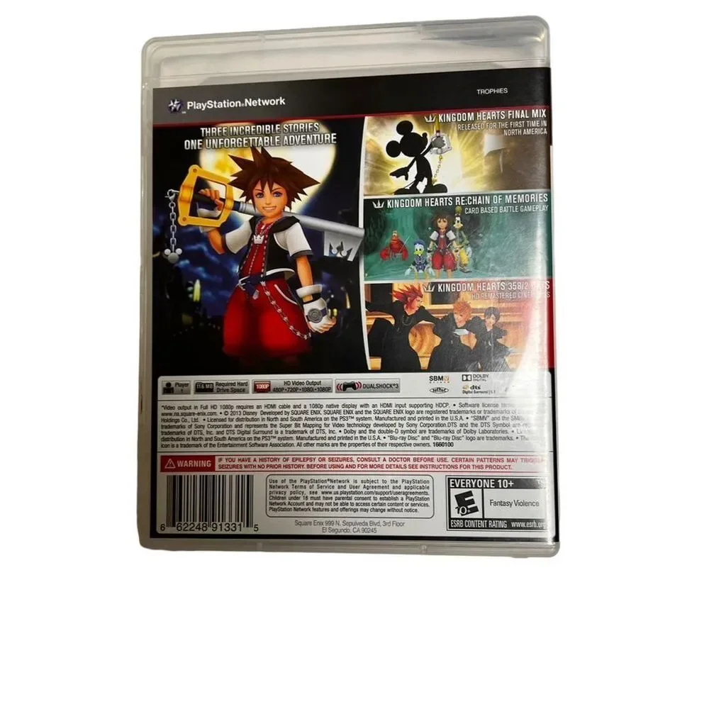 Kingdom‎ Hearts HD 1.5 ReMIX Sony PlayStation 3 PS3 Square Enix Disney 2013